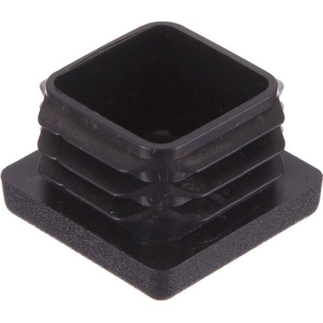 16 unidades - Tapones cuadrados acanalados para patas tubulares de muebles, mesas y sillas (16 mm, negros) (1/5)