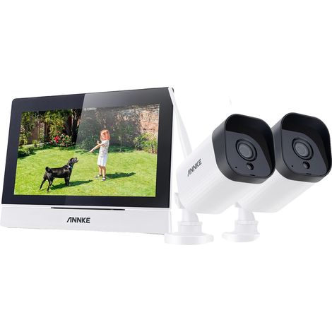 Système de vidéosurveillance sans fil, écran tactile de 7 pouces, audio bidirectionnel, 3MP 2PCS Caméra 64G (1/2)