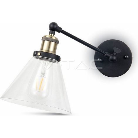 Applique murale Light E27 Ф180mm - Verre Transparent + Métal - Mod VT-7143 (1/5)