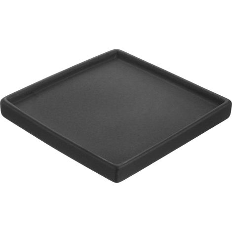 Soucoupes pour Pots de Fleurs de 6,3 Pouces, Plateau de Récupération en Céramique pour Plantes d'Intérieur et d'Extérieur, Noir (1/5)