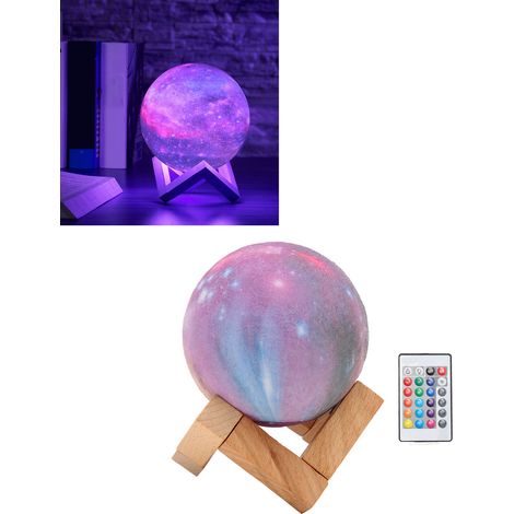 Lampe Ciel Étoilé, Lampe Lune Imprimée en 3D, Lampe Peinte, 8 cm (1/5)