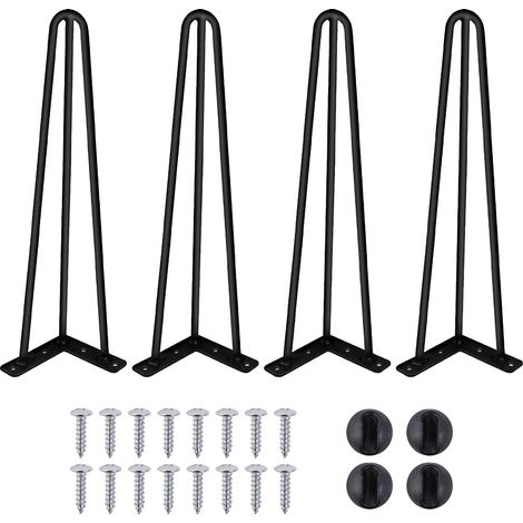 Gambe del tavolo, design a forcina, struttura in metallo resistente, 40 cm - 3 aste (panca) (1/2)