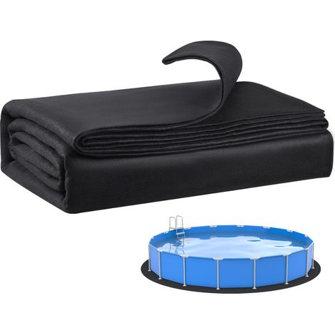 Mophorn Tapis de sol pour piscine, 550 cm, conçu pour piscines hors sol rondes, 180 g/m², offrant une installation rapide, découpe aisée et protection contre les perforations causées par des objets. (1/5)