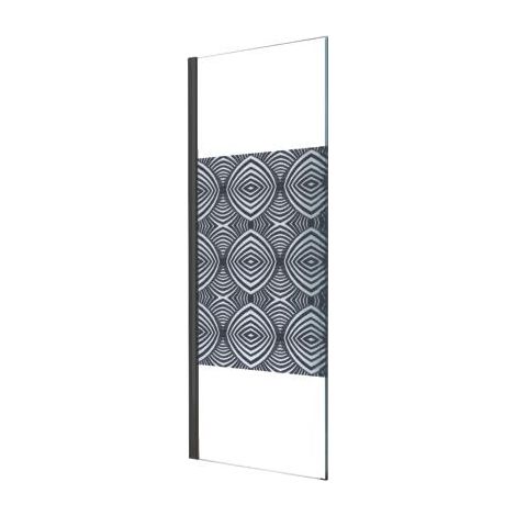 ONDEE ZEN - Paroi latérale UIMI - Retour Fixe - Finition Noir mat - 90x210cm (1/3)