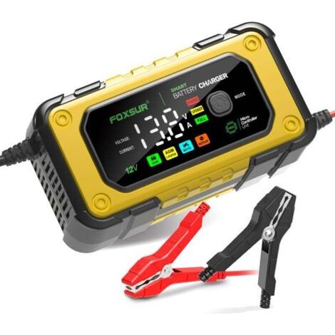 BARKBUSTERS Mainteneur de Chargeur de Batterie Intelligent 12V/24V Protections Multiples de Réparation pour Voiture, Camion/AGM/Gel/Wet/SLA,jaune (1/4)