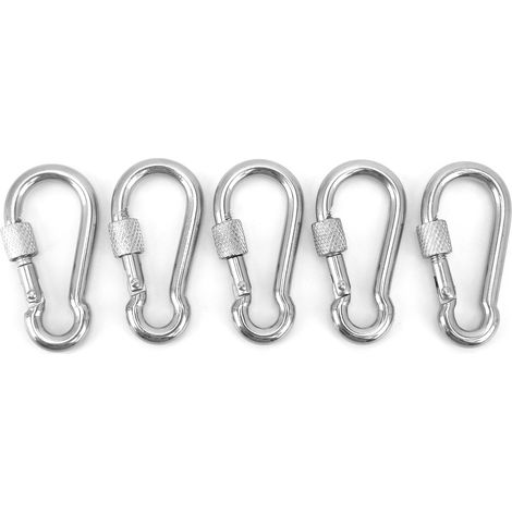 Mousquetons de 50 mm pour bateaux, clips robustes en acier inoxydable, crochets à ressort, boucles (1/5)