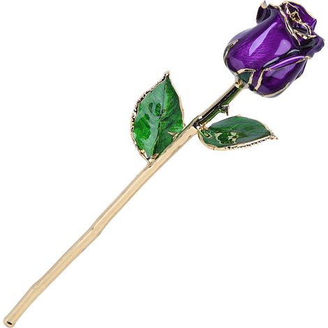 Rose plaqué or 24K pour Anniversaire, Saint-Valentin et Décoration Intérieure avec Support (1/5)
