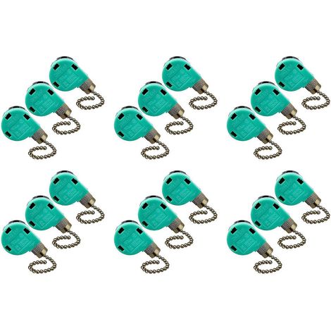 Lot de 18 interrupteurs pour ventilateur de plafond à 3 vitesses et 4 fils, type Zing Ear ZE-268S6, avec chaînette de remplacement. (1/5)