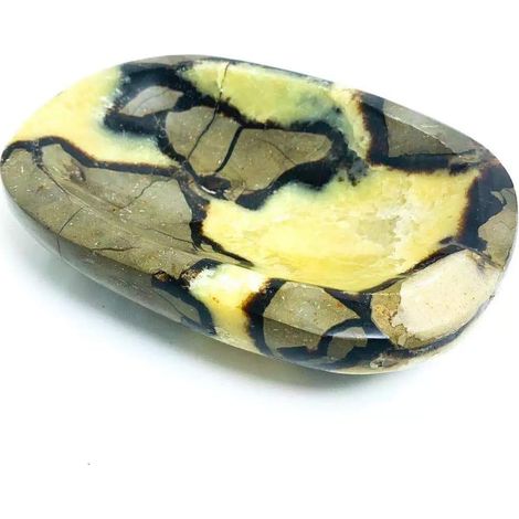 Cendrier en pierre de cristaux de bol de décorations en quartz septarium naturel 120-150mm 1 pièce Collections de la maison