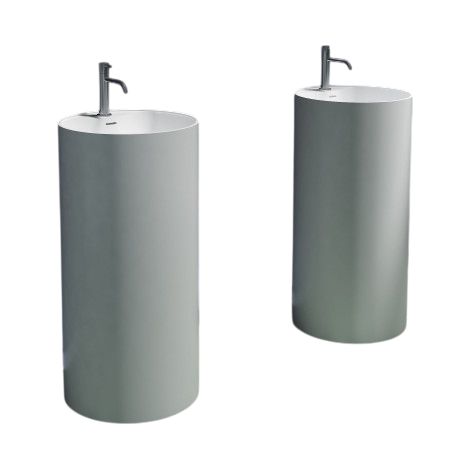 Lavabo freestanding PB2021 - Ø45 x 90cm - bianco - Solid Stone