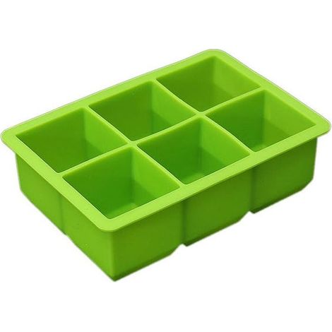 Vassoio per cubetti di ghiaccio con coperchio, contenitore quadrato per cubetti di ghiaccio per whisky, cocktail e per uso domestico per mantenere le bevande fredde (verde - set da 2) (1/5)