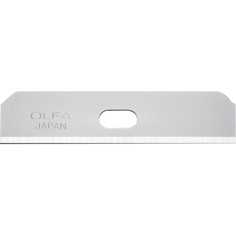 Cuchillas trapezoidales OLFA pack de 10, acero de calidad 50x12,5x0,4 mm plateadas