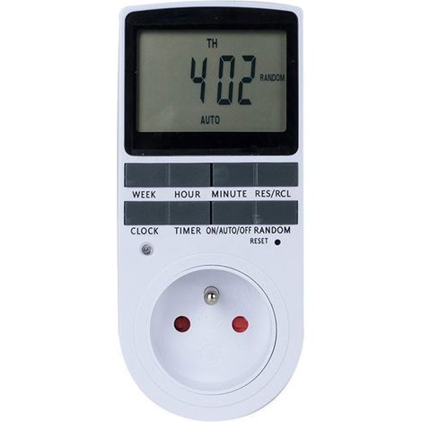Prise Programmable Digitale - Minuterie Numérique Hebdomadaire, Écran LCD, Économie d\'Énergie (1 Pack) (1/5)