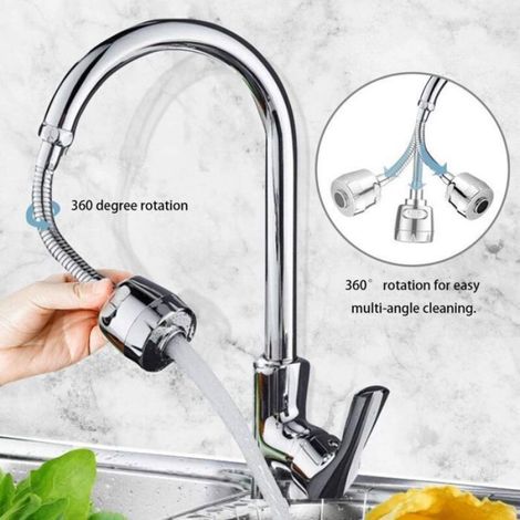 Embout Filtre - Tête Robinet Pivotante 360° - 2 Modes Jet - Pour Cuisine Et Salle De Bain - 1 Pièce (1/4)