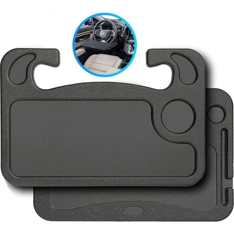Plateau de Volant de Voiture, Double-Face Plateau Repas Voiture, Portatif Bureau de Volant pour Les Repas, La Lecture, Le Travail, l'ordinateur Portable (1/5)