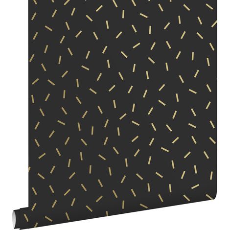 papier peint motif graphique noir et or - ESTAhome (1/5)