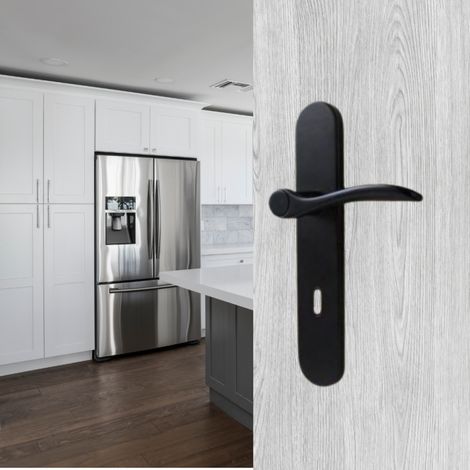 Poignées de porte EASY-K Ersa sans perçage noires 220x40mm Trou de clé L - Easy K (1/5)
