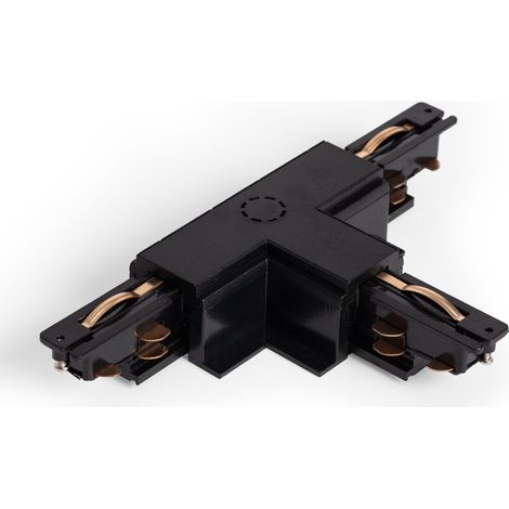 Conector 'Right Side' Tipo T para Carril Trifásico DALI Empotrable Aluminio Negro (1/4)