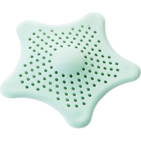 Filtre Évier en Silicone, Filtre à Cheveux Douche, Filtre à Bonde de Douche et Bain Starfish(vert 3pcs)
