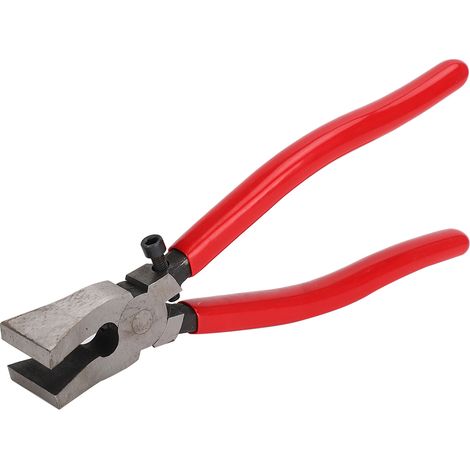 Pince à bec plat en acier inoxydable avec vis réglable, outil manuel pour verre et céramique, rouge (1/5)