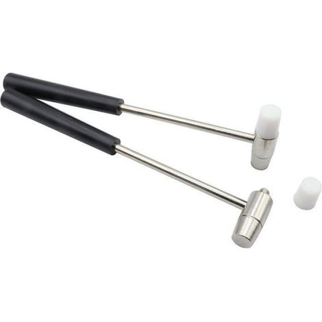 Marteau Bijoutier - Double Face Metal Caoutchouc - Pour Travail Cuir Metal - Lot de 2 (1/2)