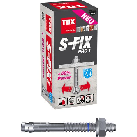 TOX Bolzenanker S-Fix Pro 1 A4 M8x75/10 mm 100 Stk (1/5)