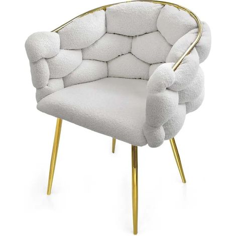 Set aus 2 weißen gepolsterten Sesseln 71x46x82