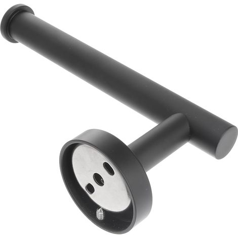 Support rouleau WC - avec étagère - mural - noir - inox 304 (1/5)