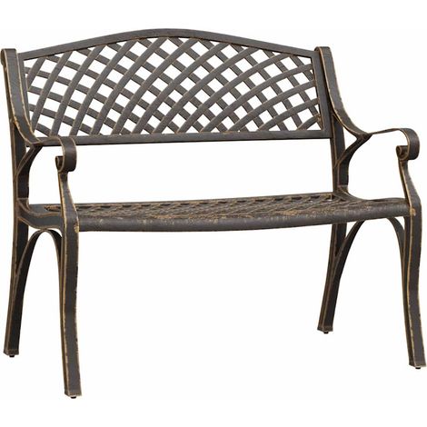 Maison Exclusive - Gartenbank 102 cm Aluminiumguss Bronzen (1/5)
