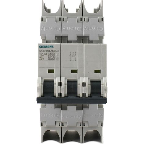 Interruttore magnetotermico 3P curva D 15A Siemens