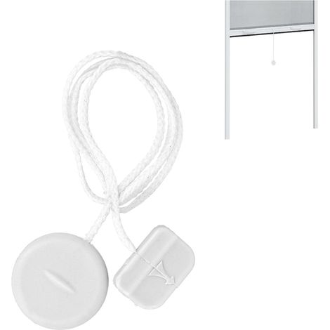 Corde de Fermeture de Moustiquaire - Tirette avec Corde en Nylon Blanc - Pièce de Rechange pour Moustiquaires Coulissantes - Installation Simple - Mod. MR01 (1/5)