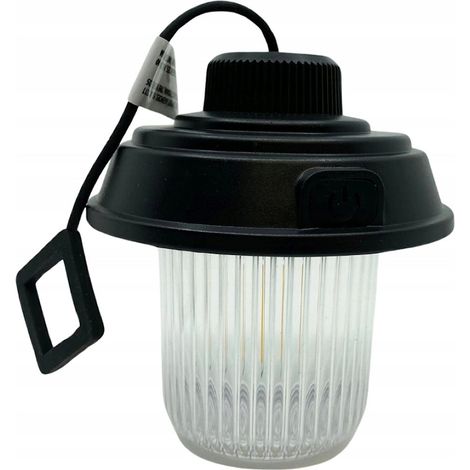 Lampada da Campeggio Ricaricabile LED 3W con USB e Maniglia Nero PERAGA HOME