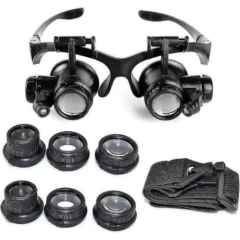 Loupe de bijoutier avec éclairage LED réglable, grossissement 10x, 15x, 20x et 25x. (1/3)