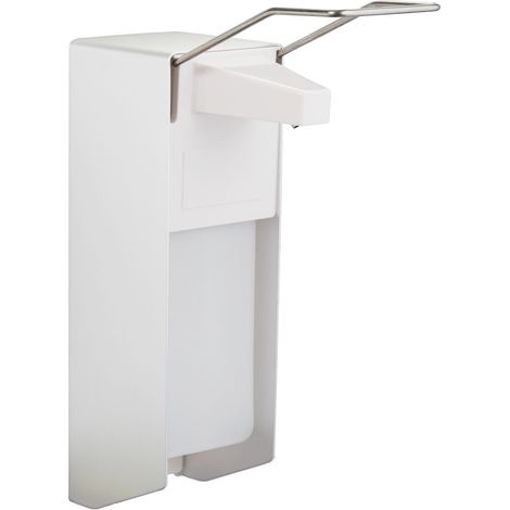 Distributore di sapone da parete 32 x 9 x 23 cm pratico design moderno ospedale ufficio in alluminio argento 130007860