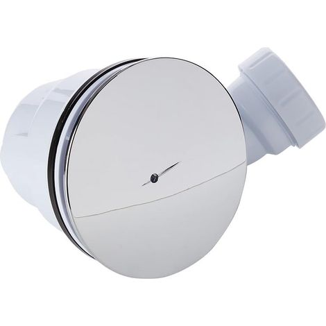 Trueshopping Sifone per rifiuti WAS90 VeeBath Essentials, 90 mm, a flusso rapido, facile da pulire, cromato