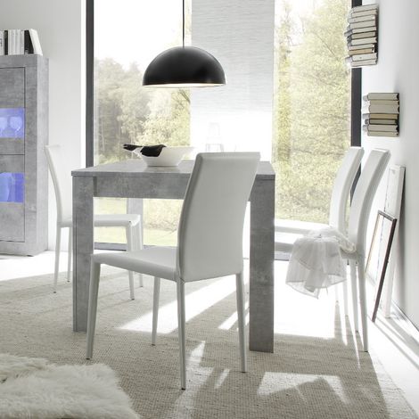 Table à manger extensible BASIC finition béton 137-185/79/90 cm (1/2)
