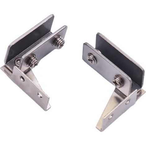 BEBUSINGOTO Bisagra para puerta de cristal de armario, vitrina, gabinete - Bisagra de acero inoxidable - Para vidrio de 5 a 8 mm de espesor (plata) (1/4)