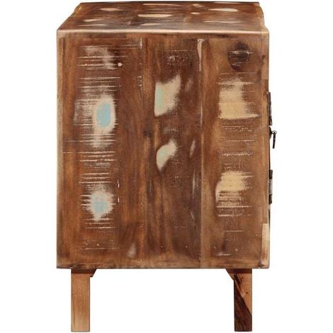 Meuble TV en Bois Massif Recyclé 105x46x32 cm, Console Basse Style Industriel pour Salon (1/5)