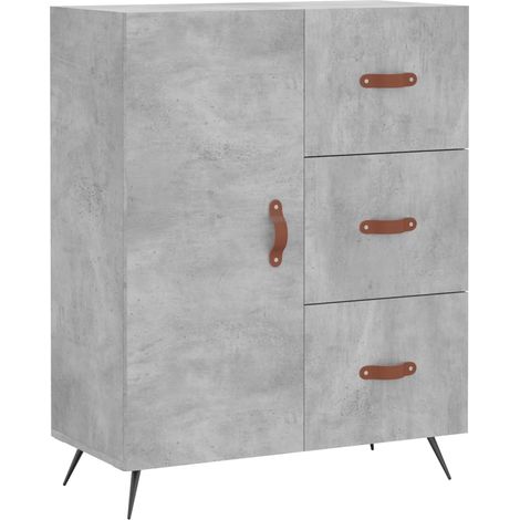 Credenza buffet cassettiera mobile contenitore organizer cucina soggiorno soggiorno 69,5 x 34 x 90 cm derivati del legno grigio 020032048
