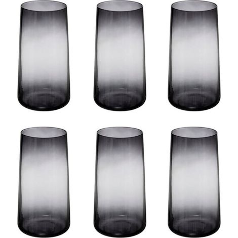 Lot de 6 verres hauts trapèze 54cl gris – Élégants et modernes – Design unique pour décoration intérieure – Verre de qualité supérieure – Secret De Gourmet
