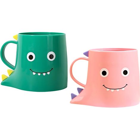 CSPARKV 2 Pack Toothbrush Holder, Dinosaur Toothbrush Cup, Durable Plastic Toothbrush Cup, for Boys Girls Daily Use (1/5)
