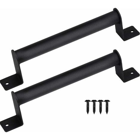 Pack of 2 Barn Door Handle, with 4 Screws, Black Barn Door Handle for Sliding Barn Door Closet Wooden Gate (1/5)
