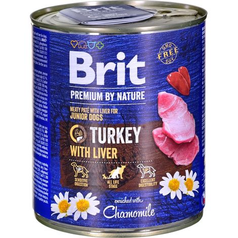 DINDE ET FOIE BRIT PREMIUM BY NATURE - 12 x 800 g (1/3)