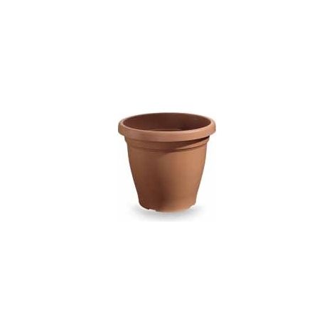 Vaso da esterno tondo in plastica verona Marrone 45 cm veca (1/2)