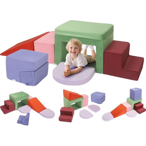 Blocchi da arrampicata in schiuma, gioco versatile per interni, design sicuro e resistente, colori assortiti (1/5)