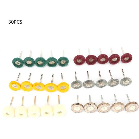 Lot de 30 Brosses à fils inoxydables 25 mm – Tige 3mm pour meuleuse, décapage, polissage et dérouillage acier (1/5)