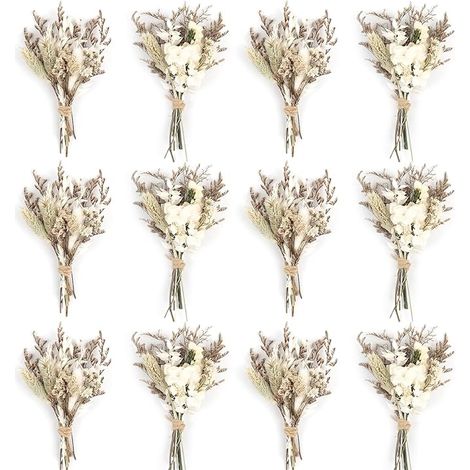 Mini Bouquet De Fleurs Séchées Naturelles Fleur Decoration avec Tige pour DIY Photo Photographie Prop Vase Mariage Party Home Décoration (1/5)