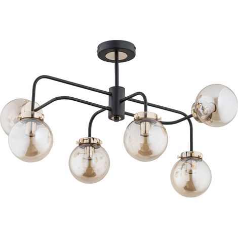 Lampadario Alfa Linio Trak Kula 6 luci E27 nero oro (1/2)