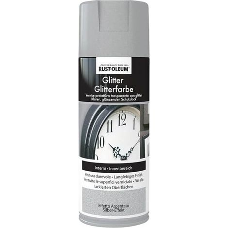 Vernice Spray Glietter Alta Qualità Colore Grigio Argento Glitterato 400Ml