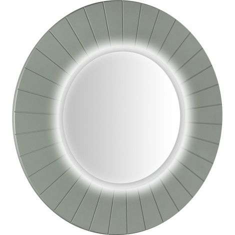Miroir rond LUMIRO STRIP avec éclairage LED dans le cadre dia. 75cm, vert (1/4)